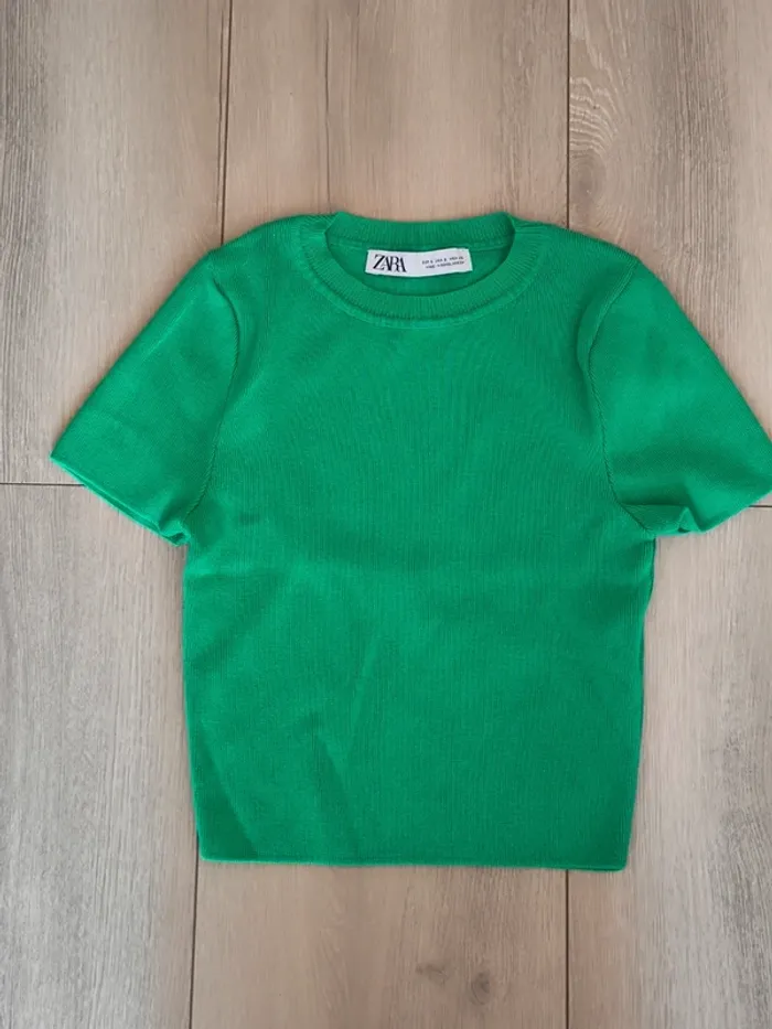 Haut top Zara vert Taille 34/XS - photo numéro 6