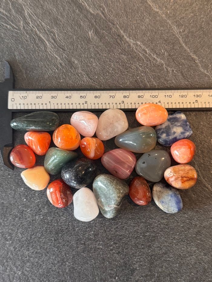 Lot 150 g pierres polies naturelles – minéraux (167 g avec cadeaux) - photo numéro 2