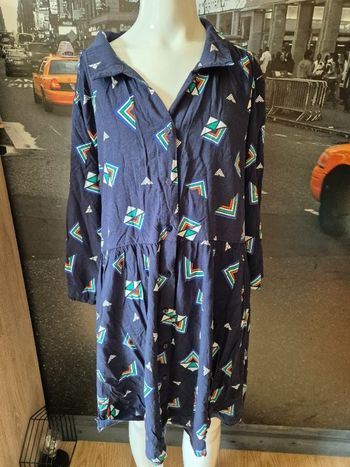 Robe manches longues bleu et multicolore taille L - Bizzbee (Ju)