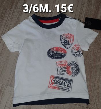 T-shirt neuf garçon #guess 3/6mois