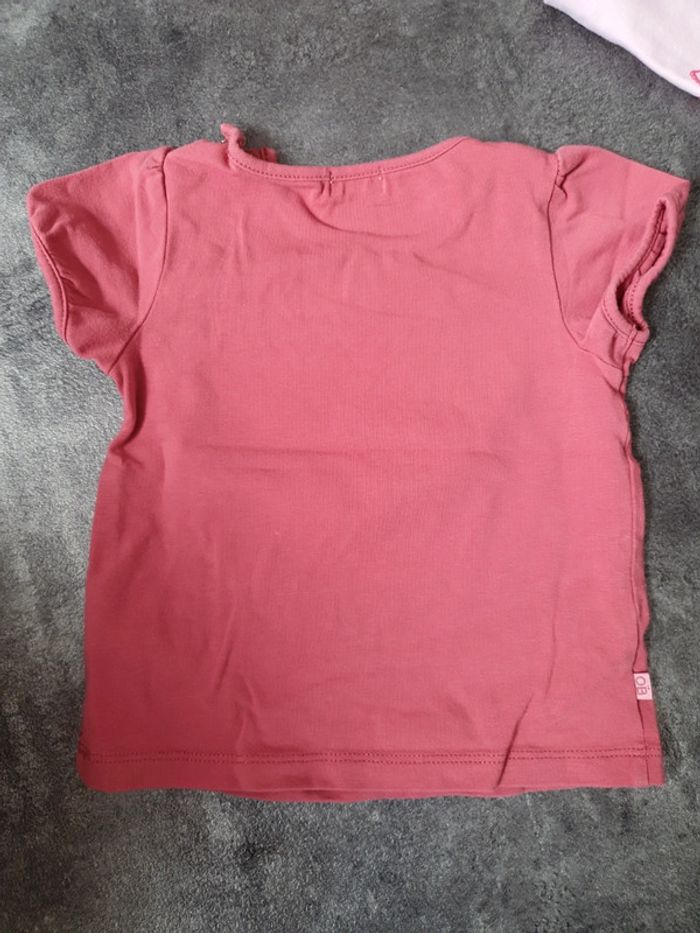 Lot 3 t-shirts bébé fille 6 mois peu porté - photo numéro 4