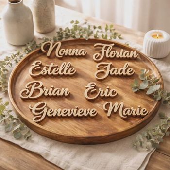 Marque place prénoms en bois 