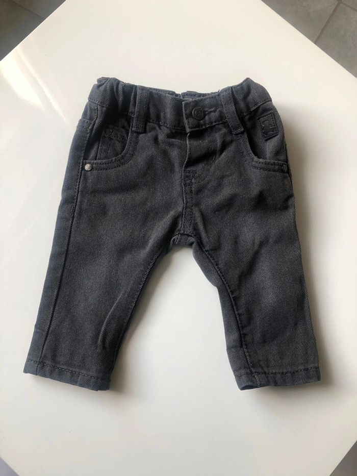 Jean garçon noir gris lulu castagnette 3 mois
