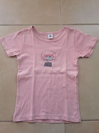Maillot de corps MC rose fille 8 ans PETIT BATEAU TBE