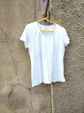 T-shirt unis blanc Kiabi taille L