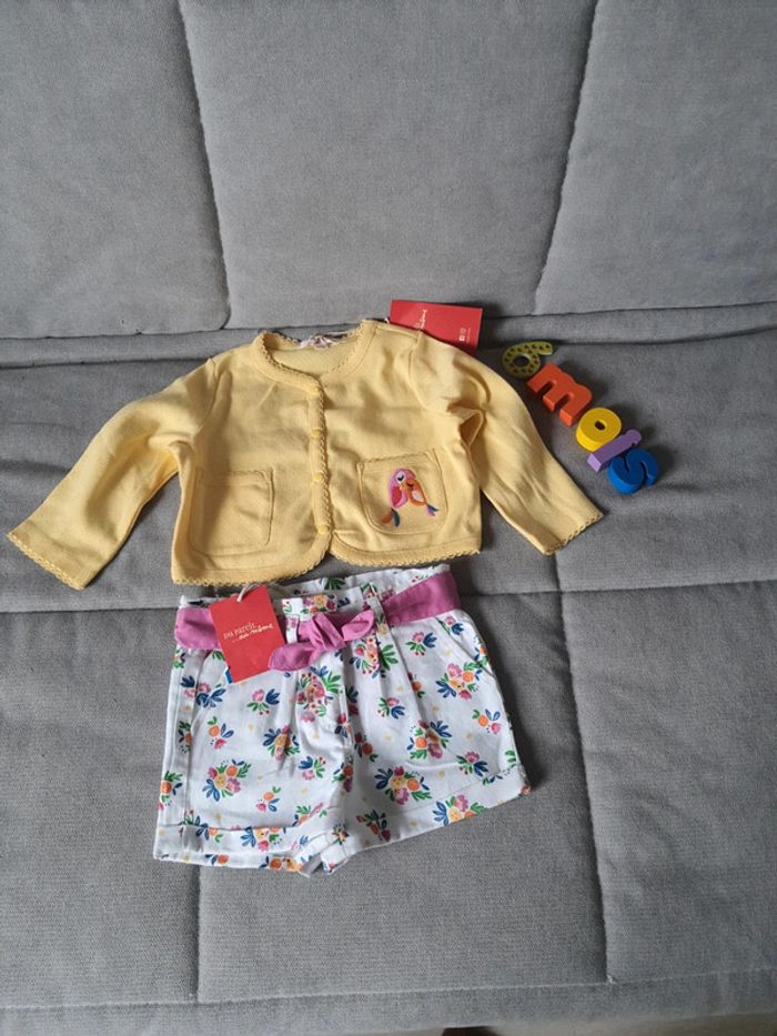 Ensemble Du Pareil Au Même DPAM taille 6 mois gilet et short neuf avec étiquettes
