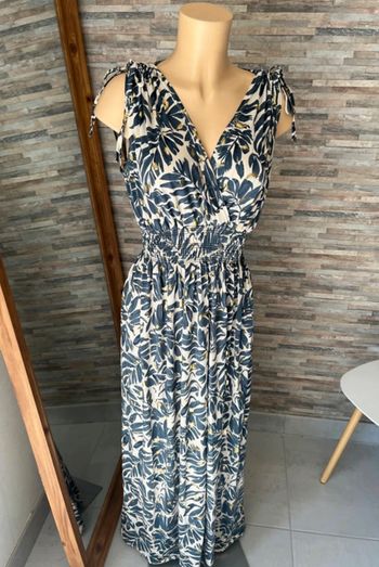 Robe extensible bleu jean et dorée taille unique
