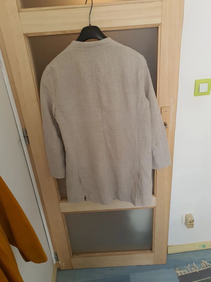 Veste longue Zara Basic en lin Taille M - photo numéro 2