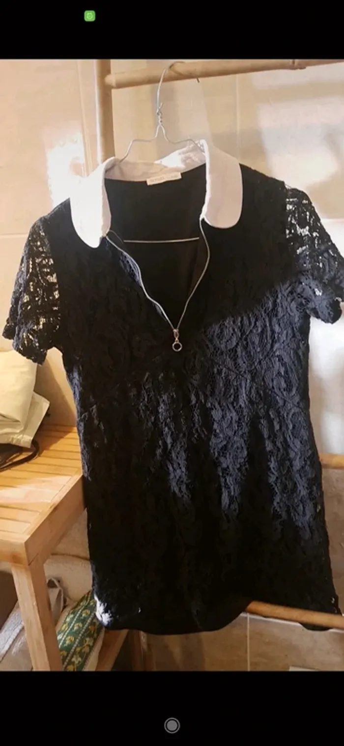 Robe noire dentelle zara 36