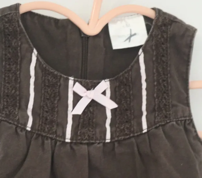 Ensemble haut Bout'chou, robe sans marque et gilet Sergent Major 6 mois - photo numéro 4