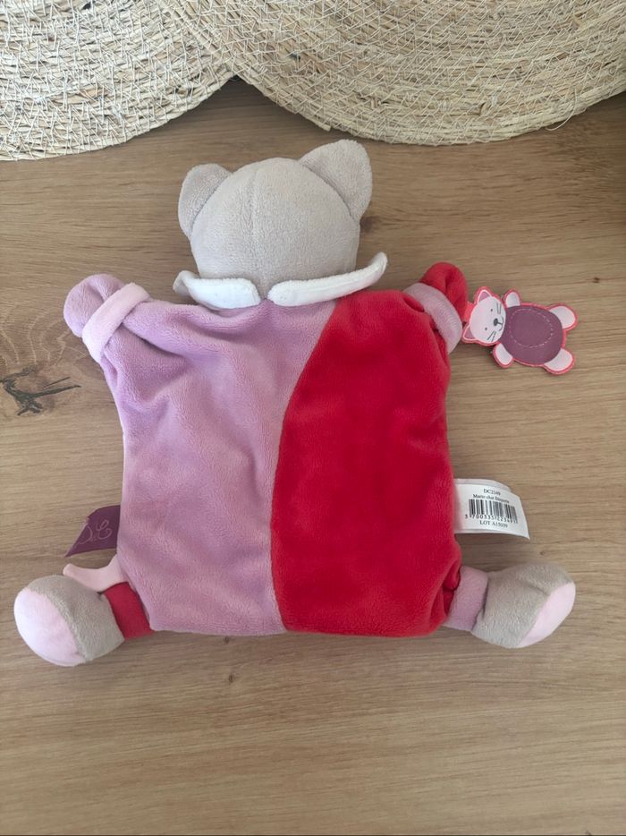 Marionnette chat rose étiquette doudou et compagnie - photo numéro 3