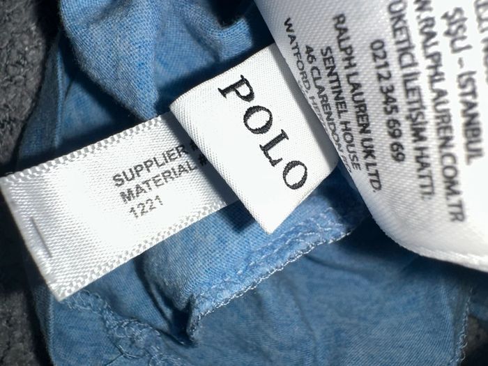 T shirt col v bleu ciel Ralph Lauren - photo numéro 3