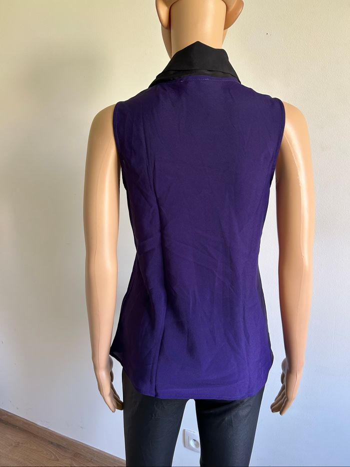Blouse violette et noire sans manches Manoukian taille XS jamais portée - photo numéro 5