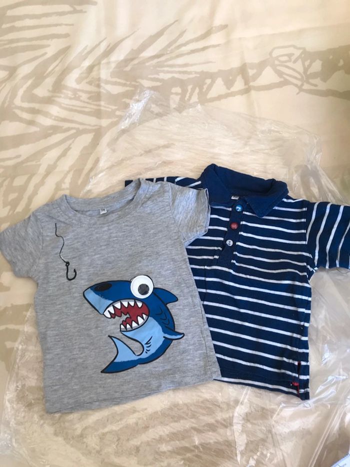 Lot 2tee shirt requin 🦈 un polo rayé