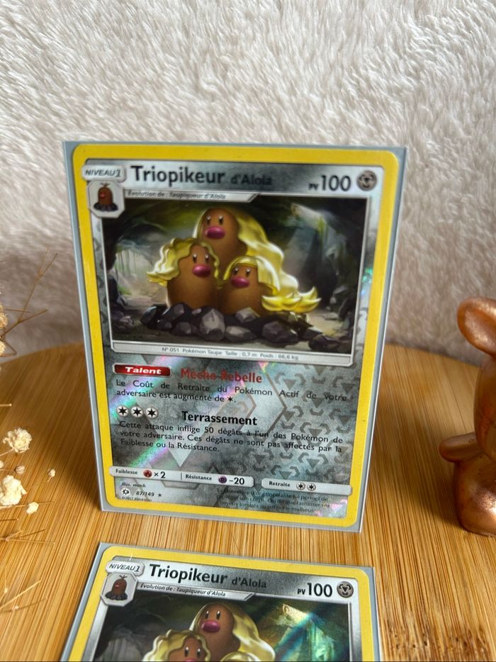 ⛏️ Lot de 2 cartes Pokémon Triopikeur d’Alola 087/149 – Soleil & Lune (2017) - photo numéro 4