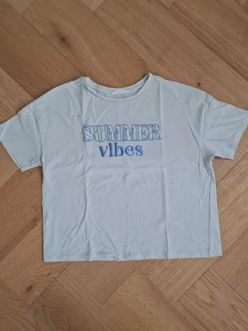 T-shirt fille vert manches courtes 13 / 14 ans Mango