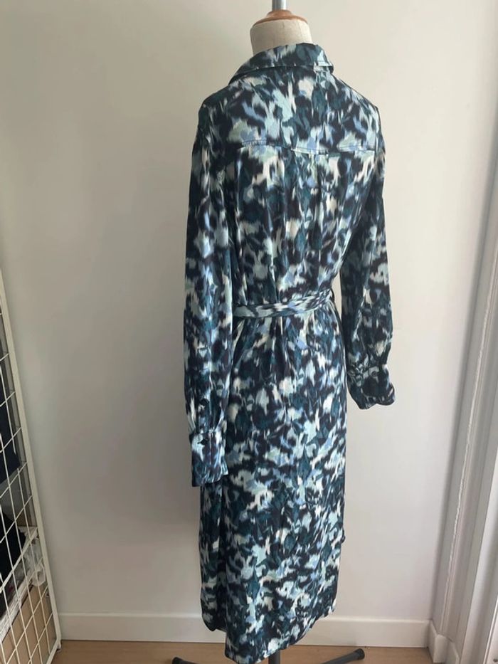 Robe bleue à imprimé – Mango, taille S - photo numéro 3