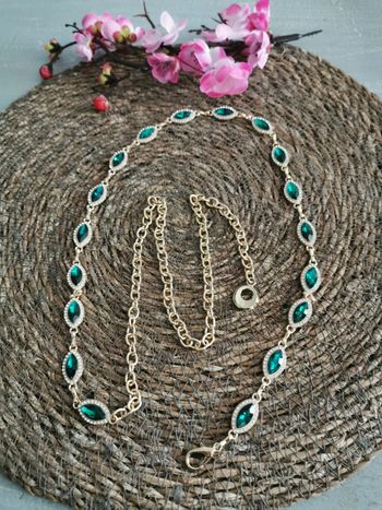 Ceinture Métal femme dorée et verre