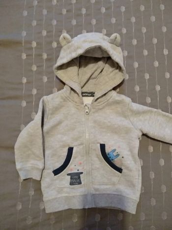 Veste sweat zippée 6 mois