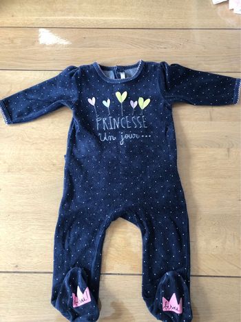 Pyjama velours bleu nuit