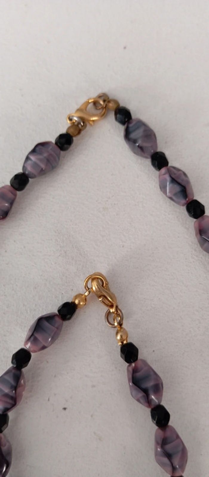 Parure collier bracelet purple en pierre - photo numéro 4