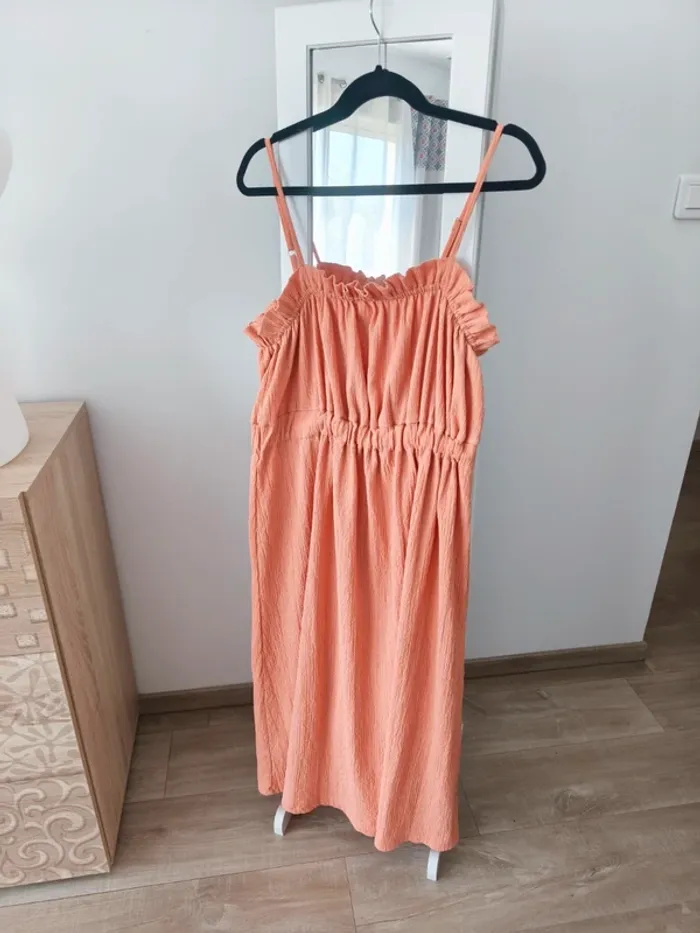 Robe corail crêpe H&M - photo numéro 4