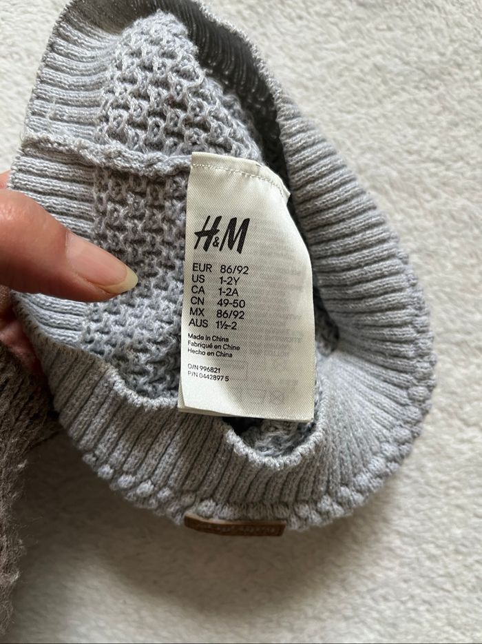 Bonnet fin gris garçon Taille 1-2 ans - photo numéro 3