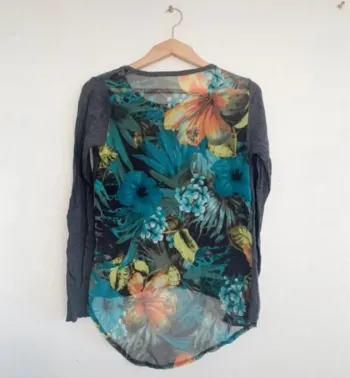 Pull gris dos coloré 38