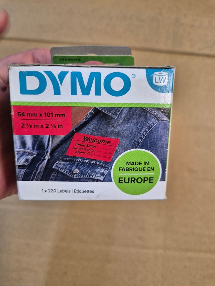 DYMO rouleau 200 étiquettes badges adhésifs rouges - photo numéro 2