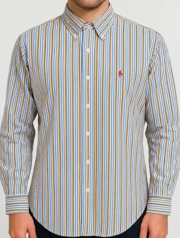 Chemise Ralph Lauren Classic Fit rayée multicolore – XL – Style Vintage Y2K