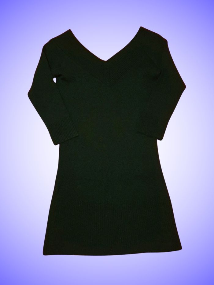 Robe Pull Col Grand V Noire Taille Unique Jennyfer