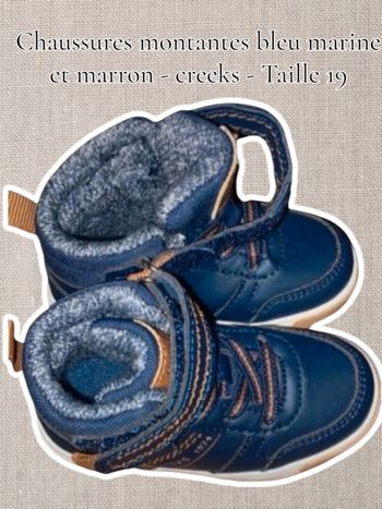 Chaussures montantes bleu marine et marron - creeks - Taille 19