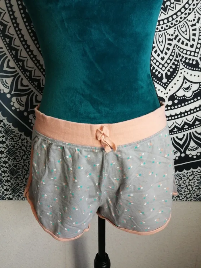 Ensemble de pyjama, short et débardeur gris et abricot imprimé glace / kiabi / (M) - photo numéro 5