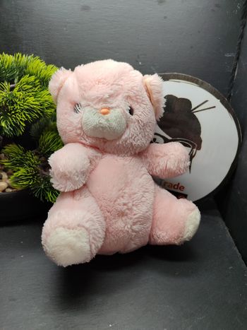 peluche Ancienne chat ours rose blanc ajena ancien vintage Doudou Marron  