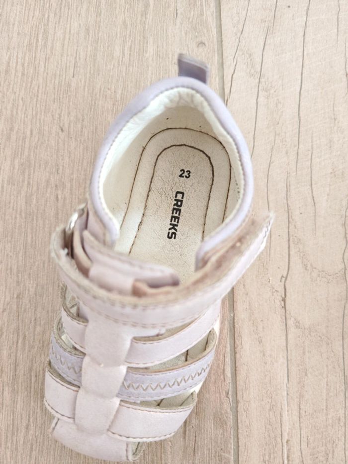 Sandales lilas à scratch pointure 23 - photo numéro 5