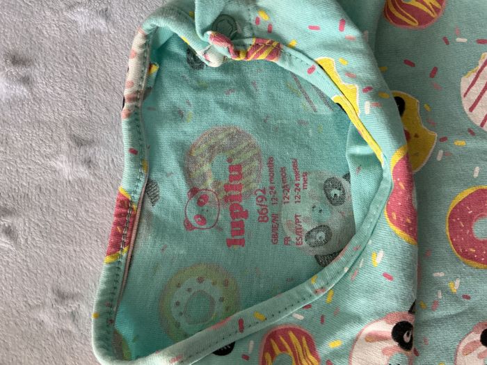 teeshirt manches courtes turquoise à motifs multicolore 12/24 mois lupilu - photo numéro 8