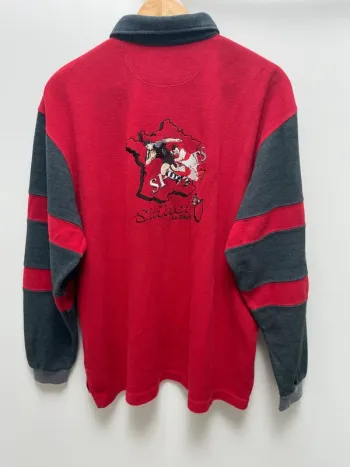 Rugby Polo Shilton Red Long Sleeves Mens Large