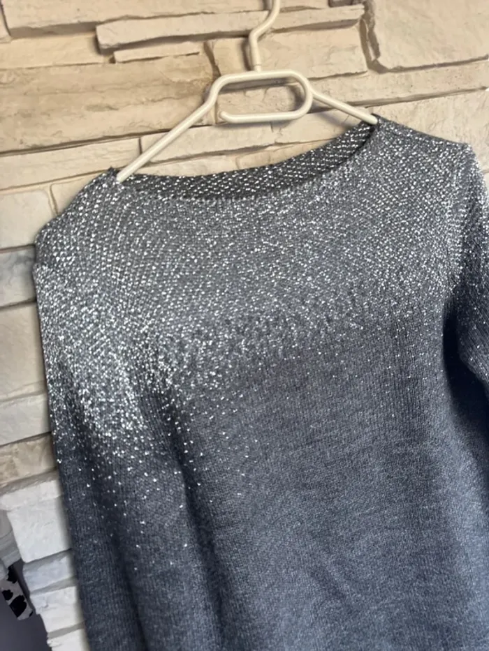 Pull Gris et argenté. - photo numéro 3