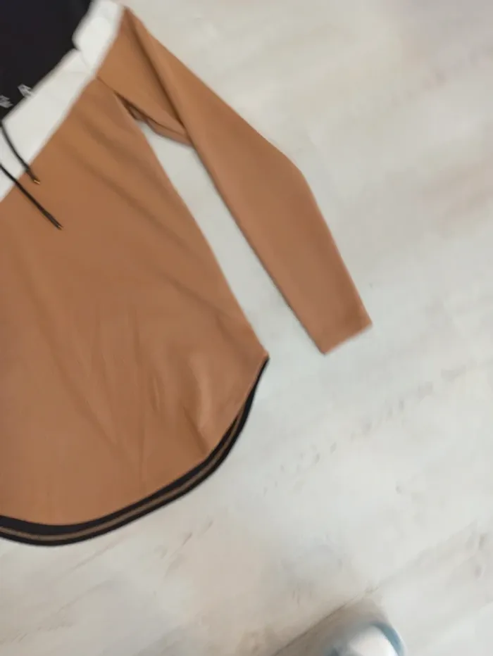 Pull fin homme Camel et noir homme taille S - photo numéro 2