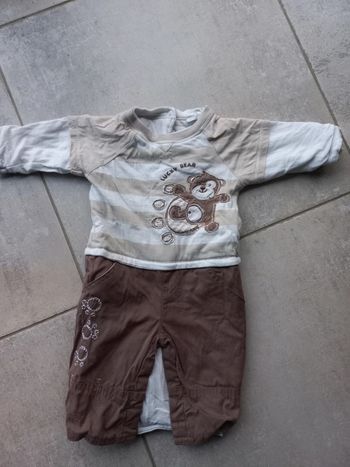 Combinaison marron 3 mois Petit Kimbaloo