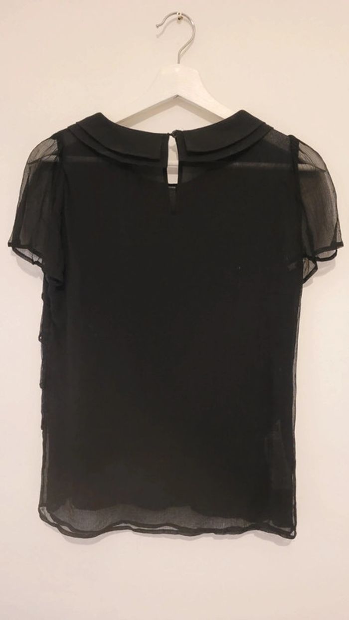 Haut chic en 100% soie layered et col Claudine - photo numéro 4