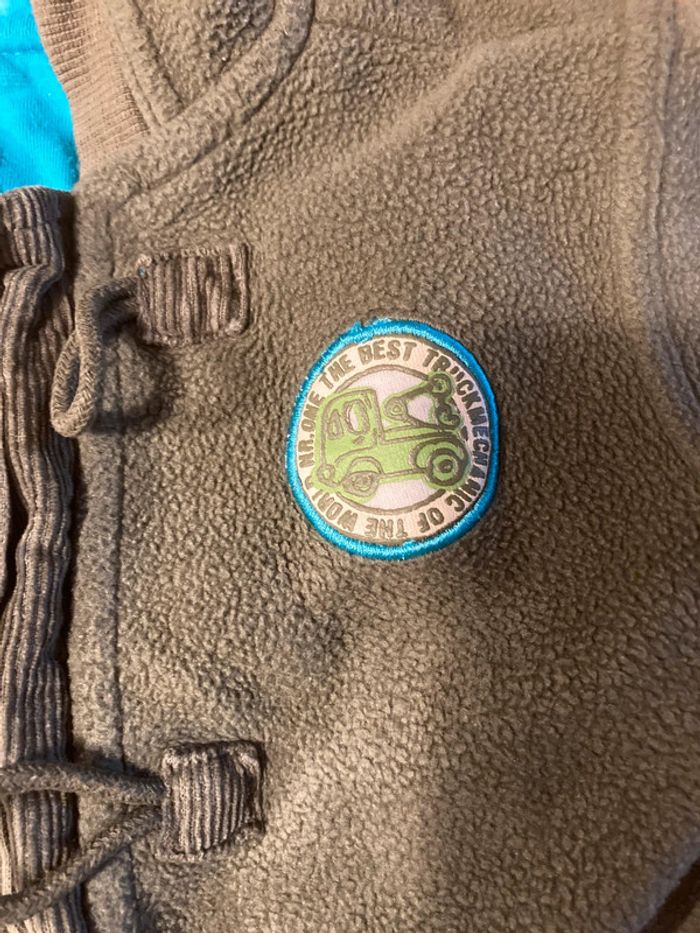 Manteau polaire vert kaki 6/9 mois - photo numéro 2