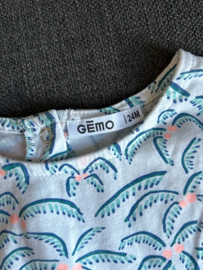 Robe manches courtes, robe d’été bébé fille, gémo,24 mois - photo numéro 2