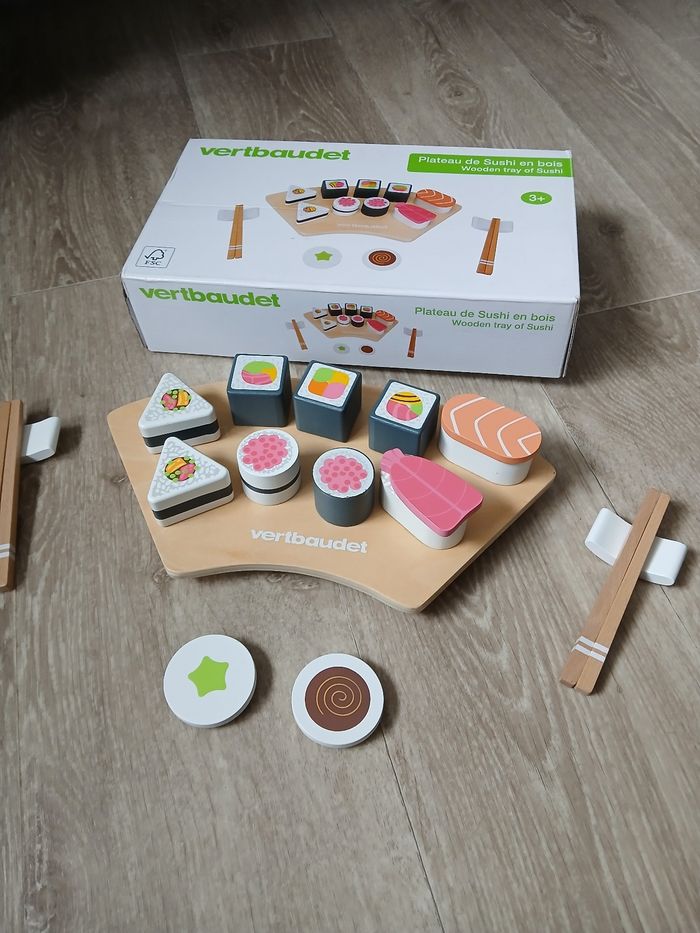 Jouet plateau sushis vertbaudet en bois - photo numéro 4