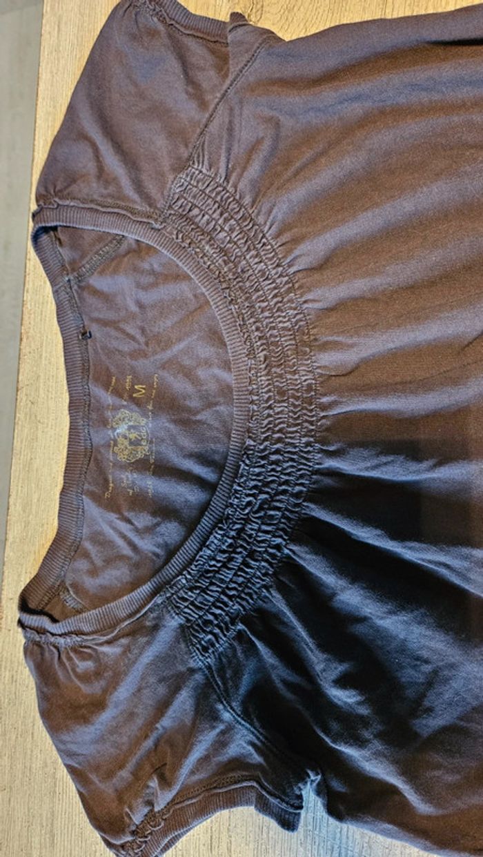 Tunique à manches courtes, brune, col large, EDC, taille M - photo numéro 6