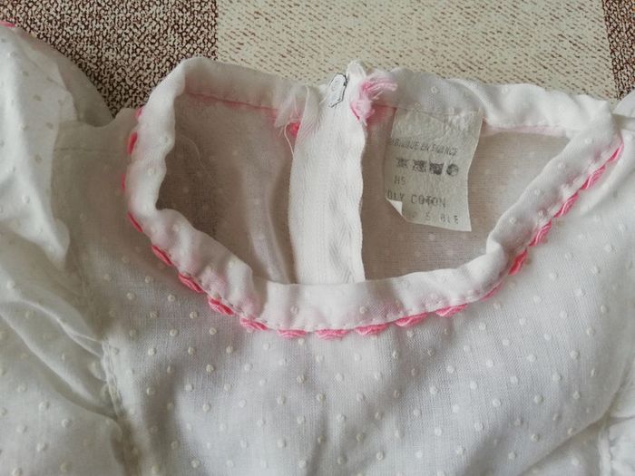 Robe à volants blanche et rose 18/24 mois - photo numéro 2