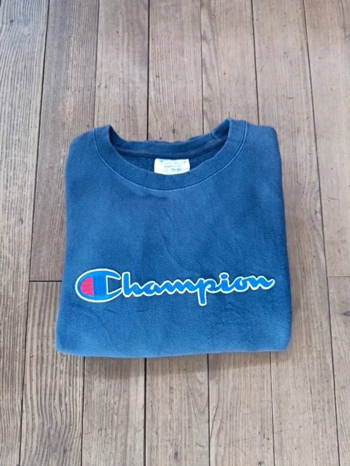 Sweat Vintage champion bleu M - photo numéro 2