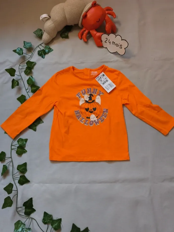 T-shirt manches longues Halloween neuf 🍃 kiabi