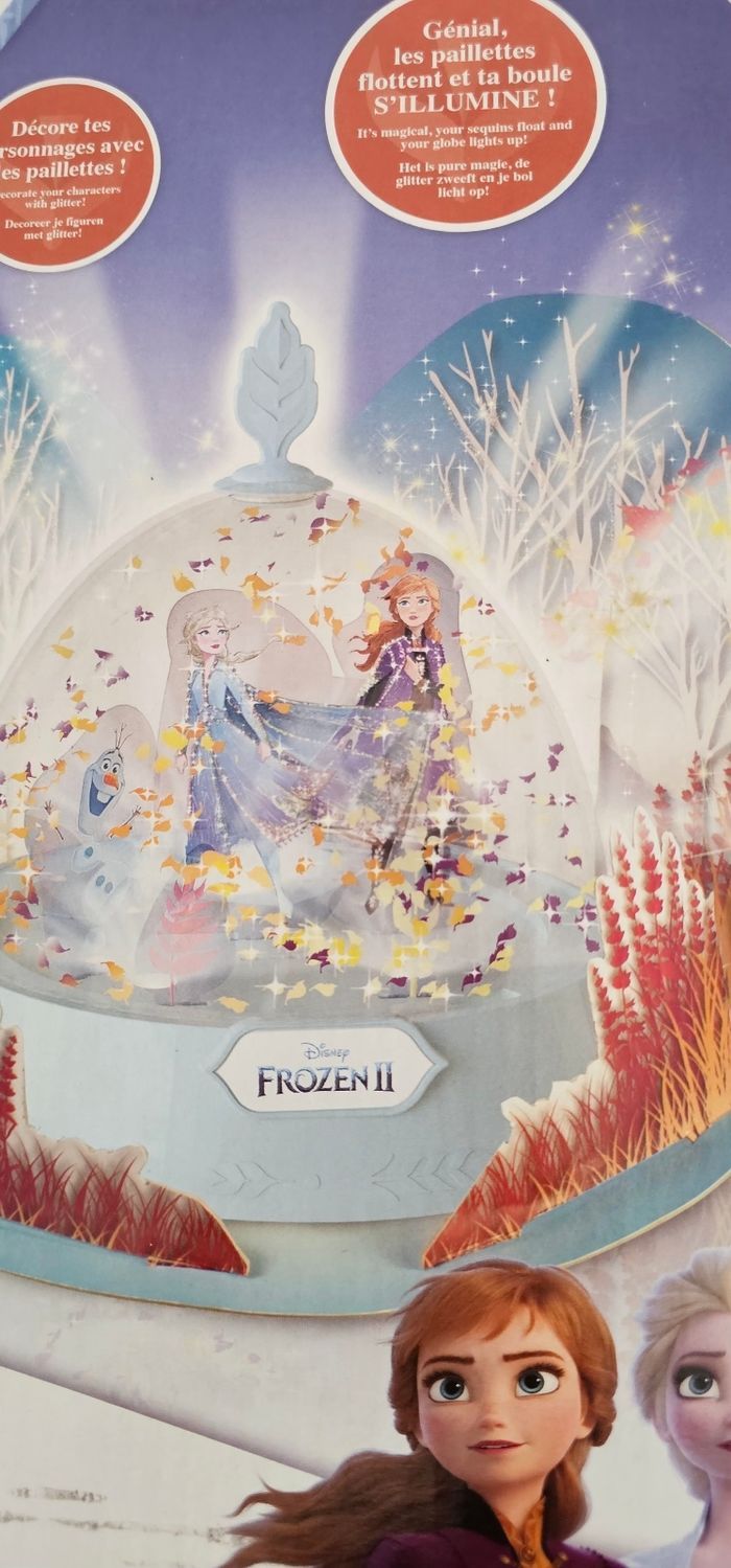 Ma boule à paillettes lumineuse ma Reine Des Neiges 2 Disney - photo numéro 2