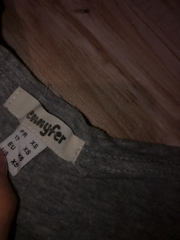T-shirt Jennyfer col rond (gris), XS / 34 / 6 - photo numéro 2